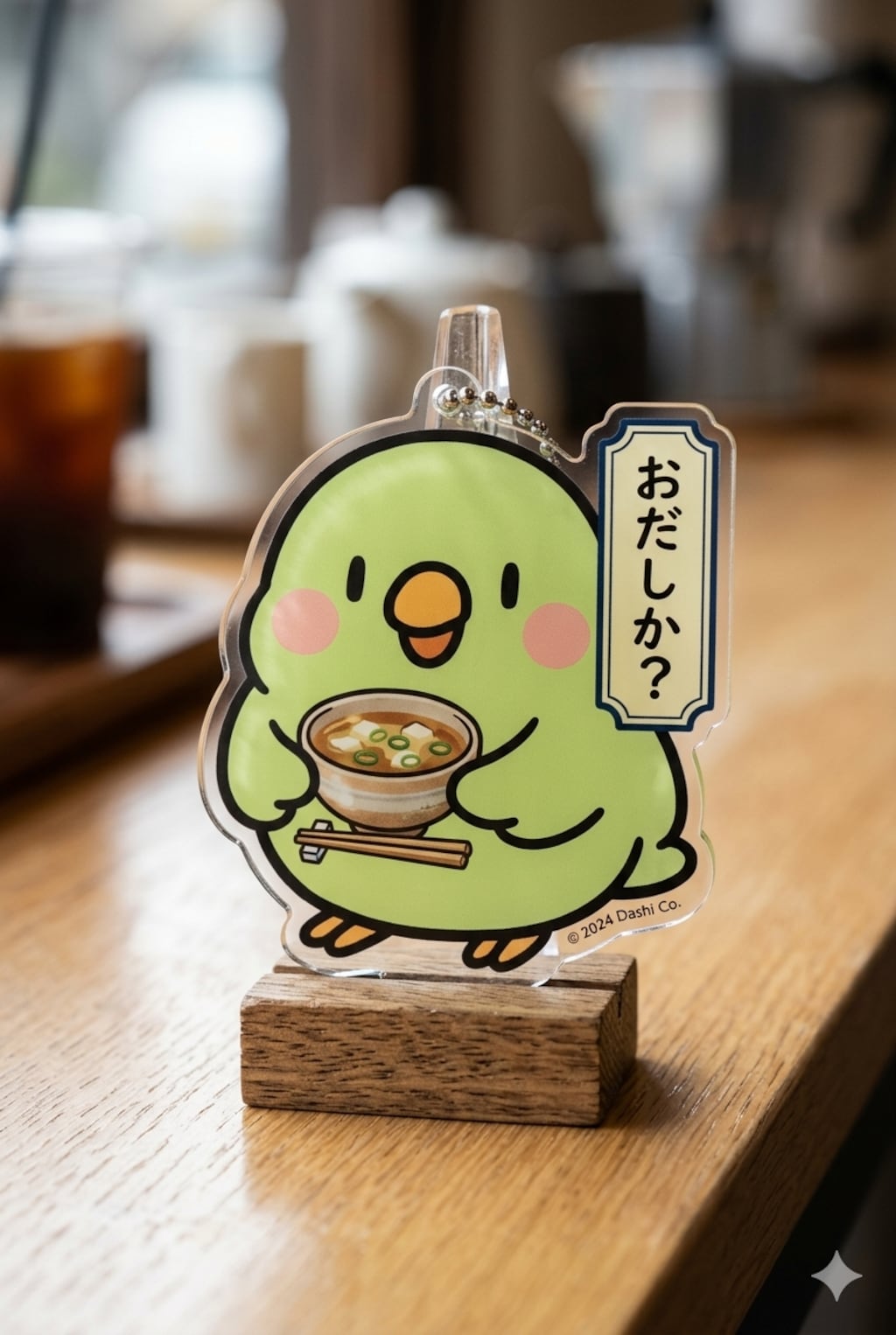 喋るインコのアクリルキーホルダー