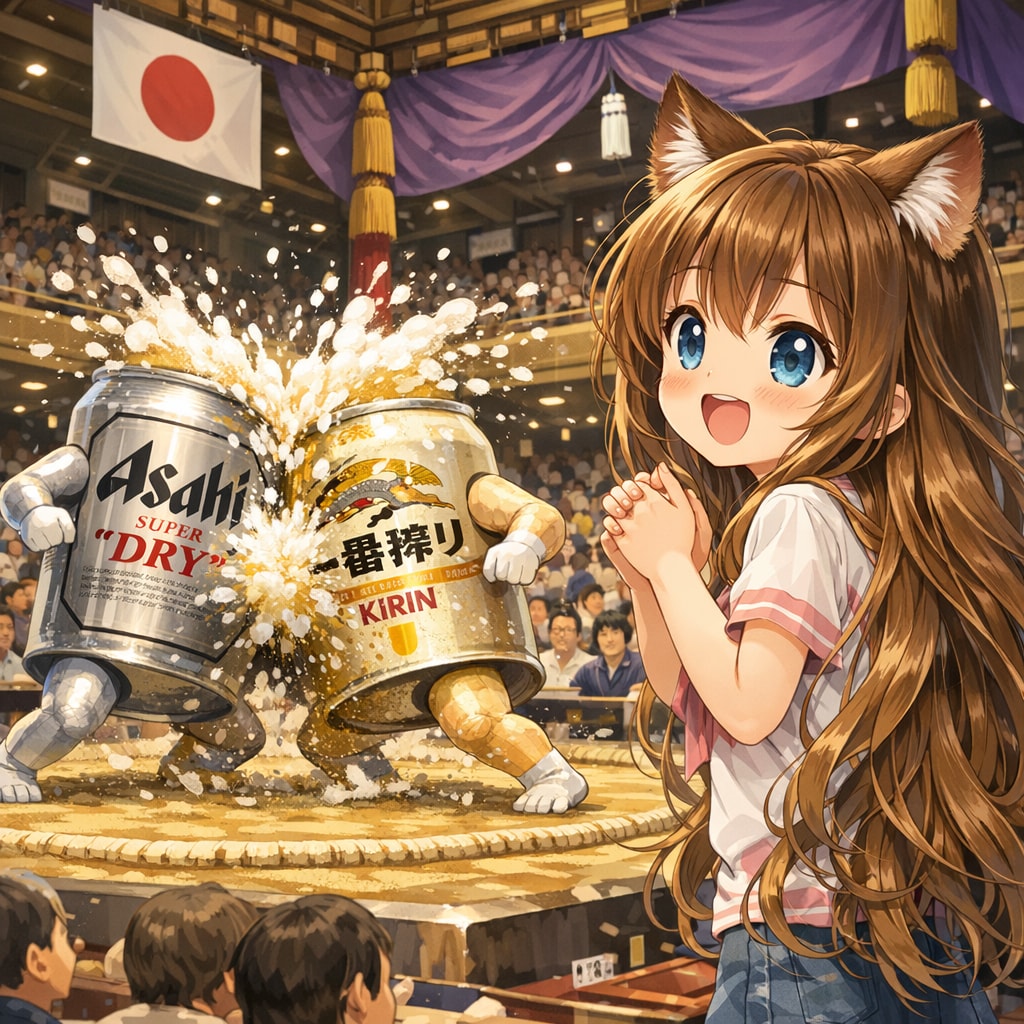 相撲を観戦する小さな女の子