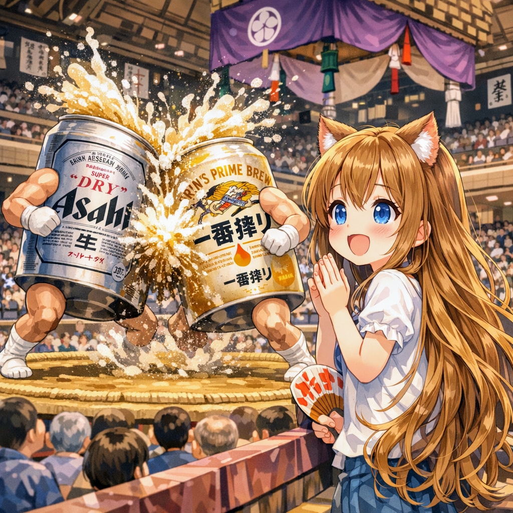 相撲を観戦する小さな女の子