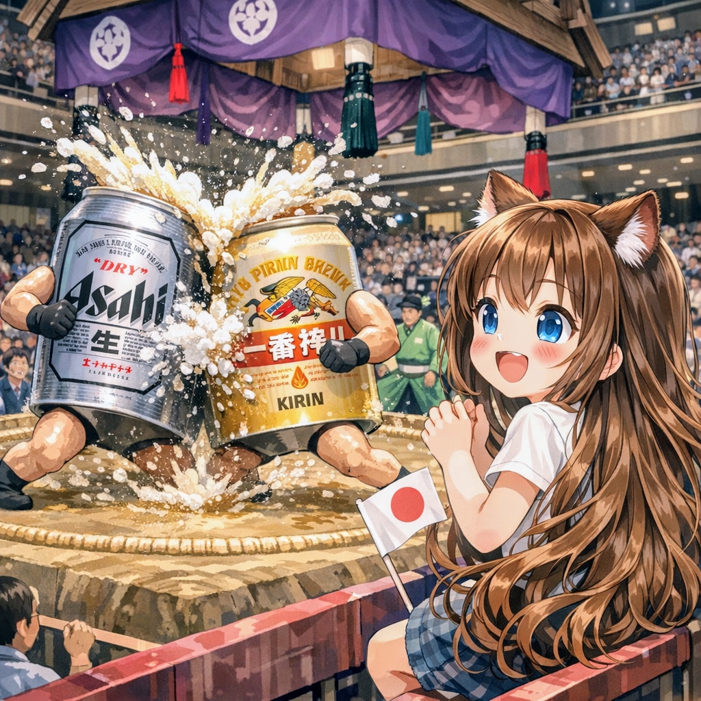 相撲を観戦する小さな女の子