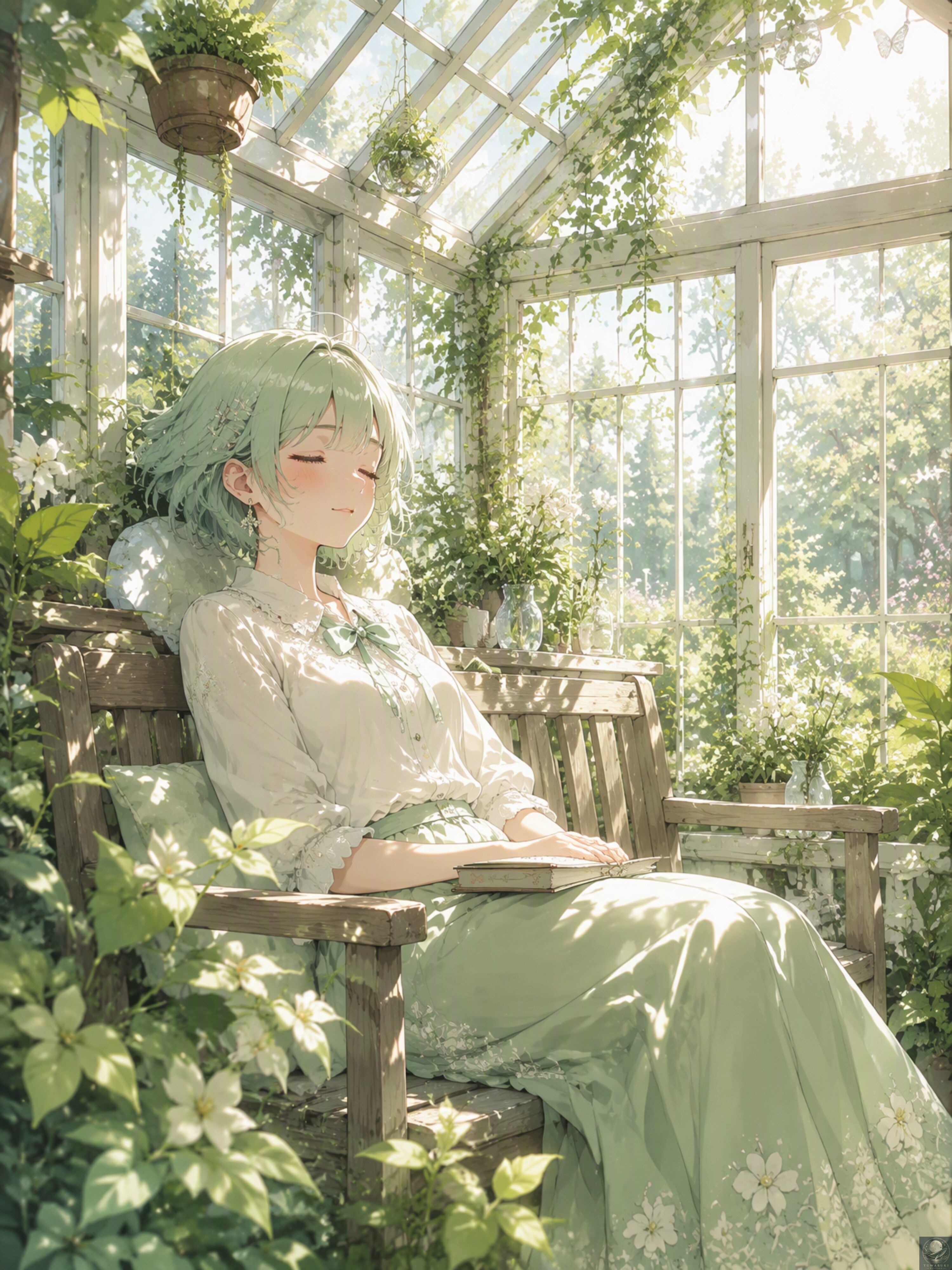 ガラス格子の陽だまりで | の人気AIイラスト・グラビア