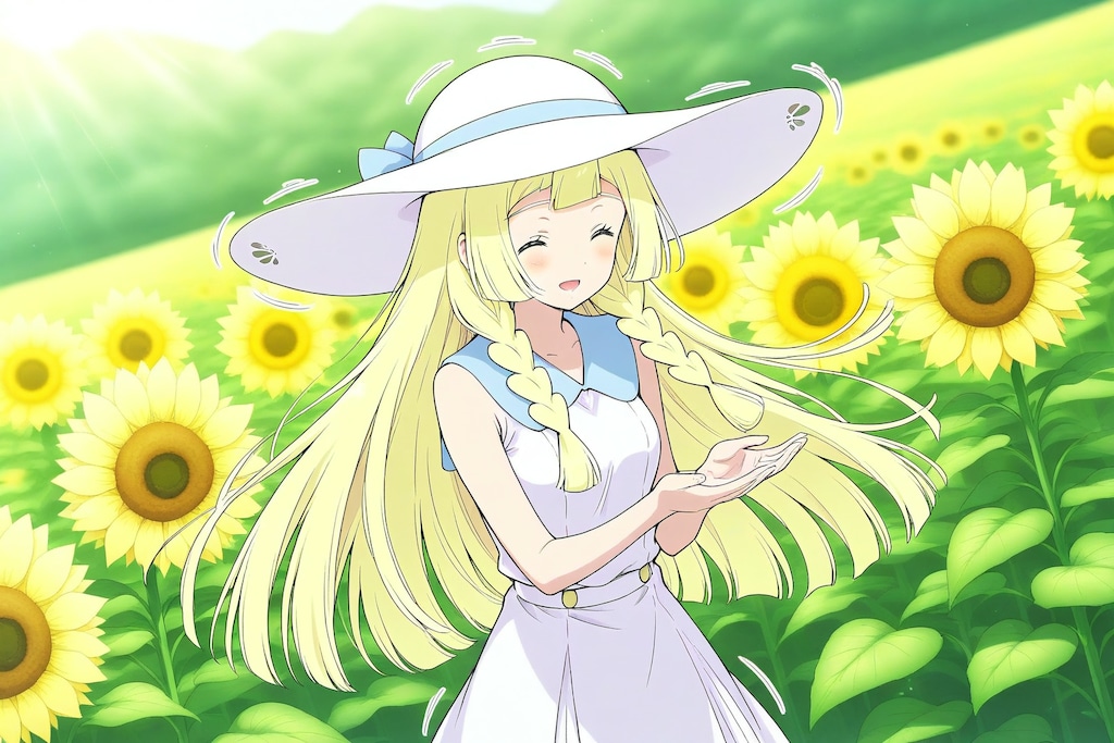 リーリエちゃんと向日葵♪