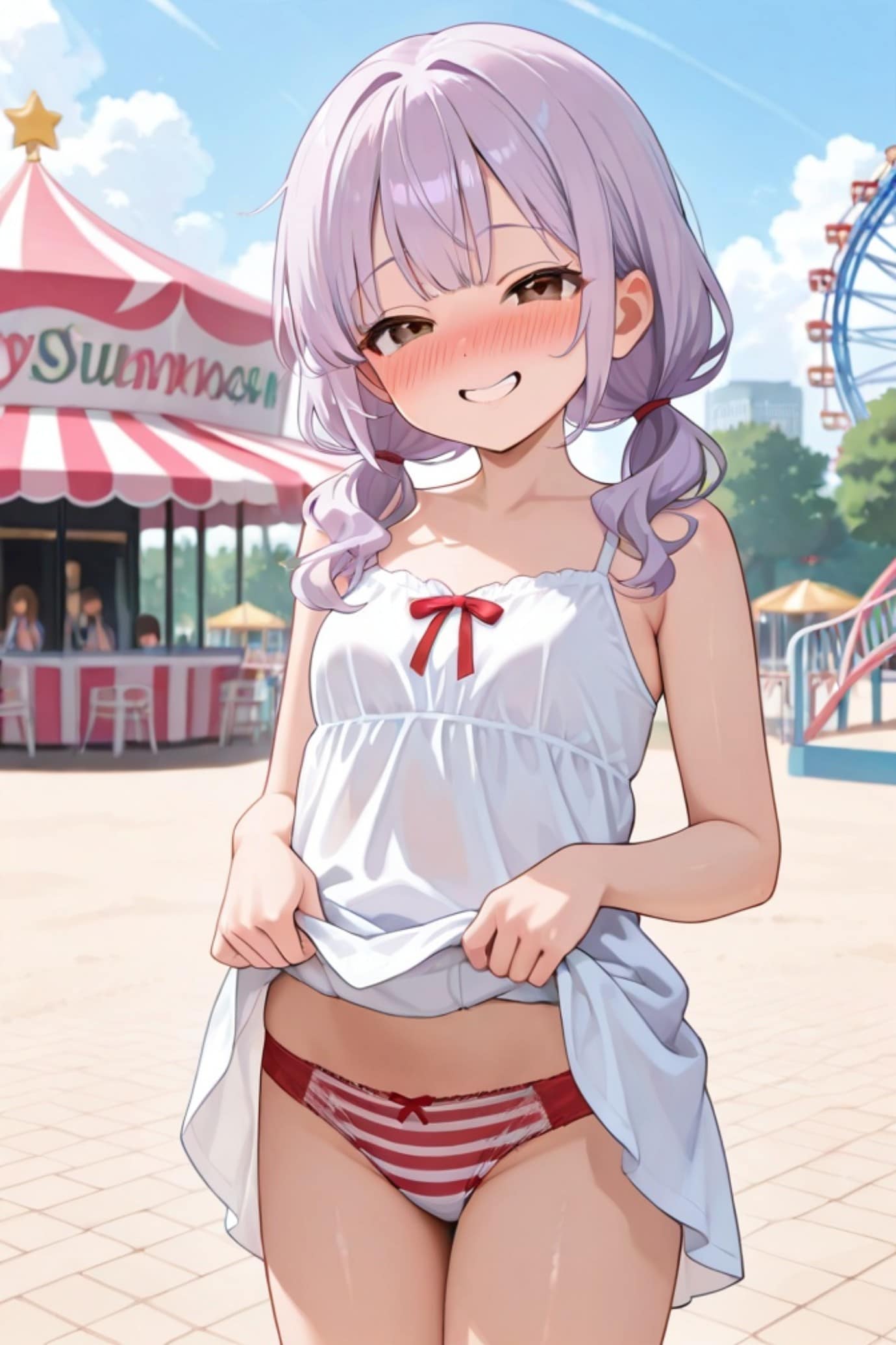 パン見せする紫髪ちゃん