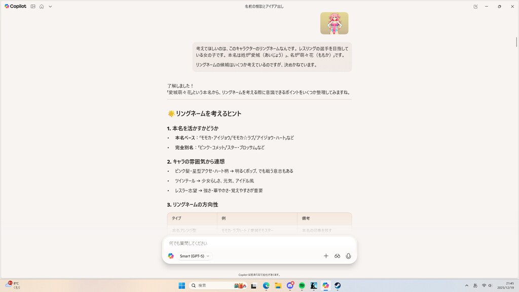 リングネームが決まりました！