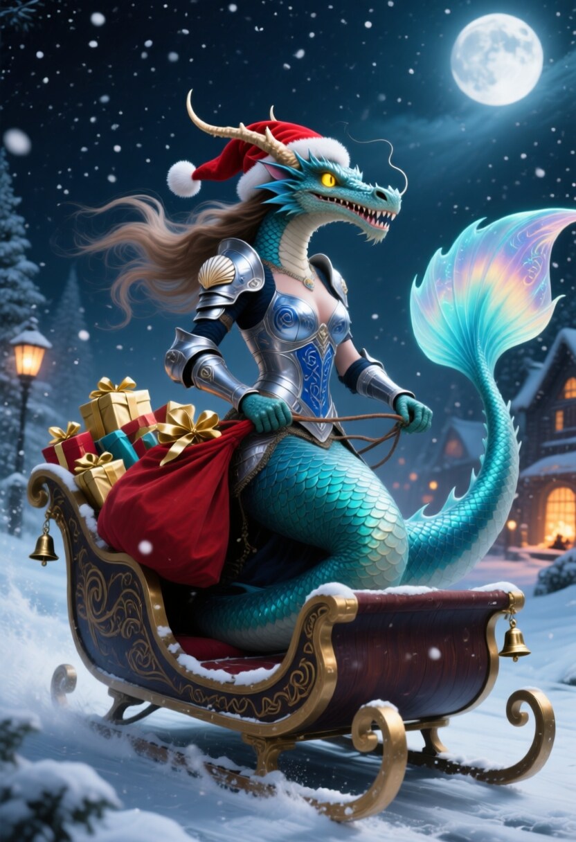 dragonic mermaid santa | の人気AIイラスト・グラビア