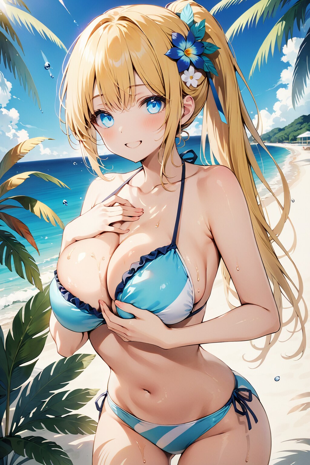 小鳥花陽葵ちゃん、水着ファンアート(胸上げ)