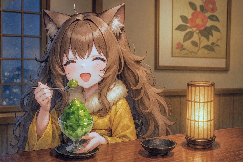 高級しゃぶしゃぶに来た小さな女の子