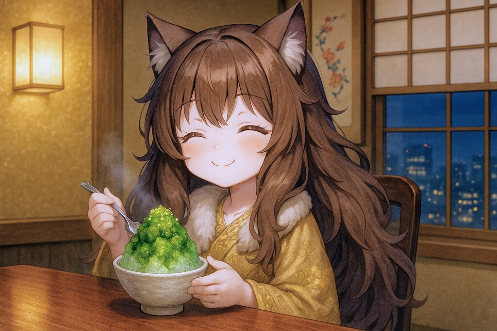 高級しゃぶしゃぶに来た小さな女の子