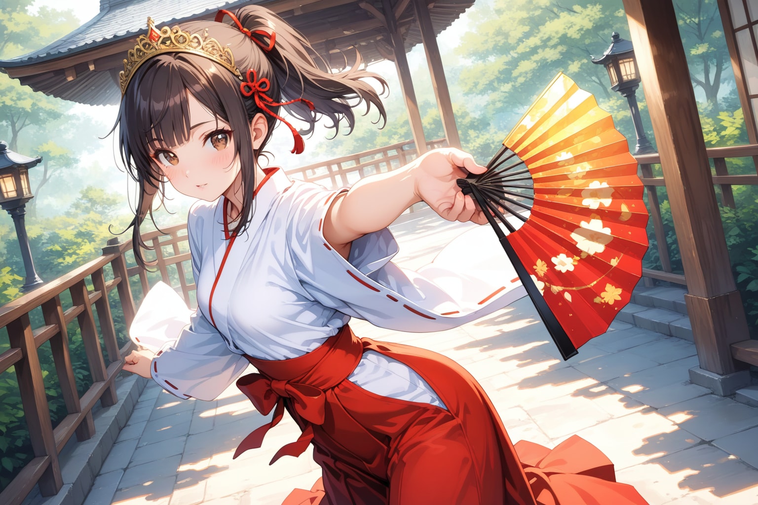 巫女神楽（巫女舞）奉納巫女さん。（LARIMAR）