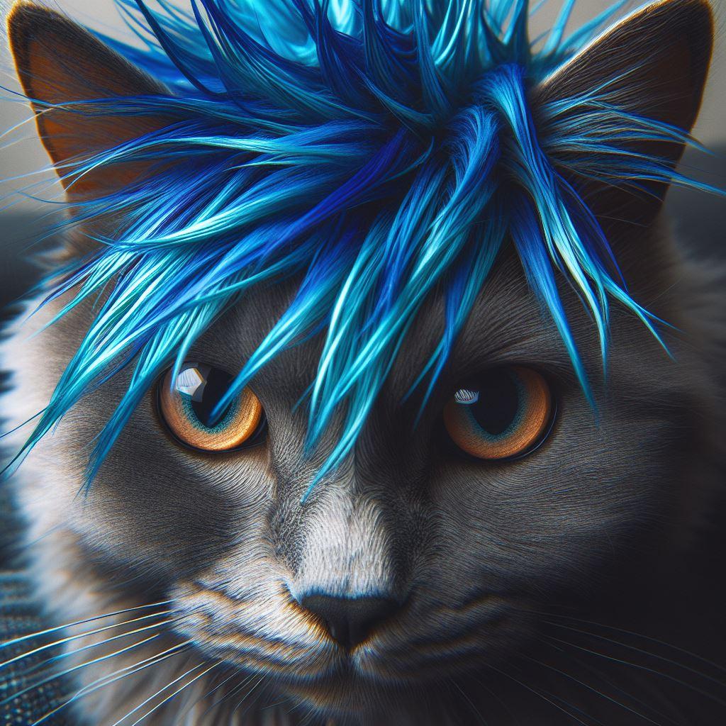 青い毛の猫