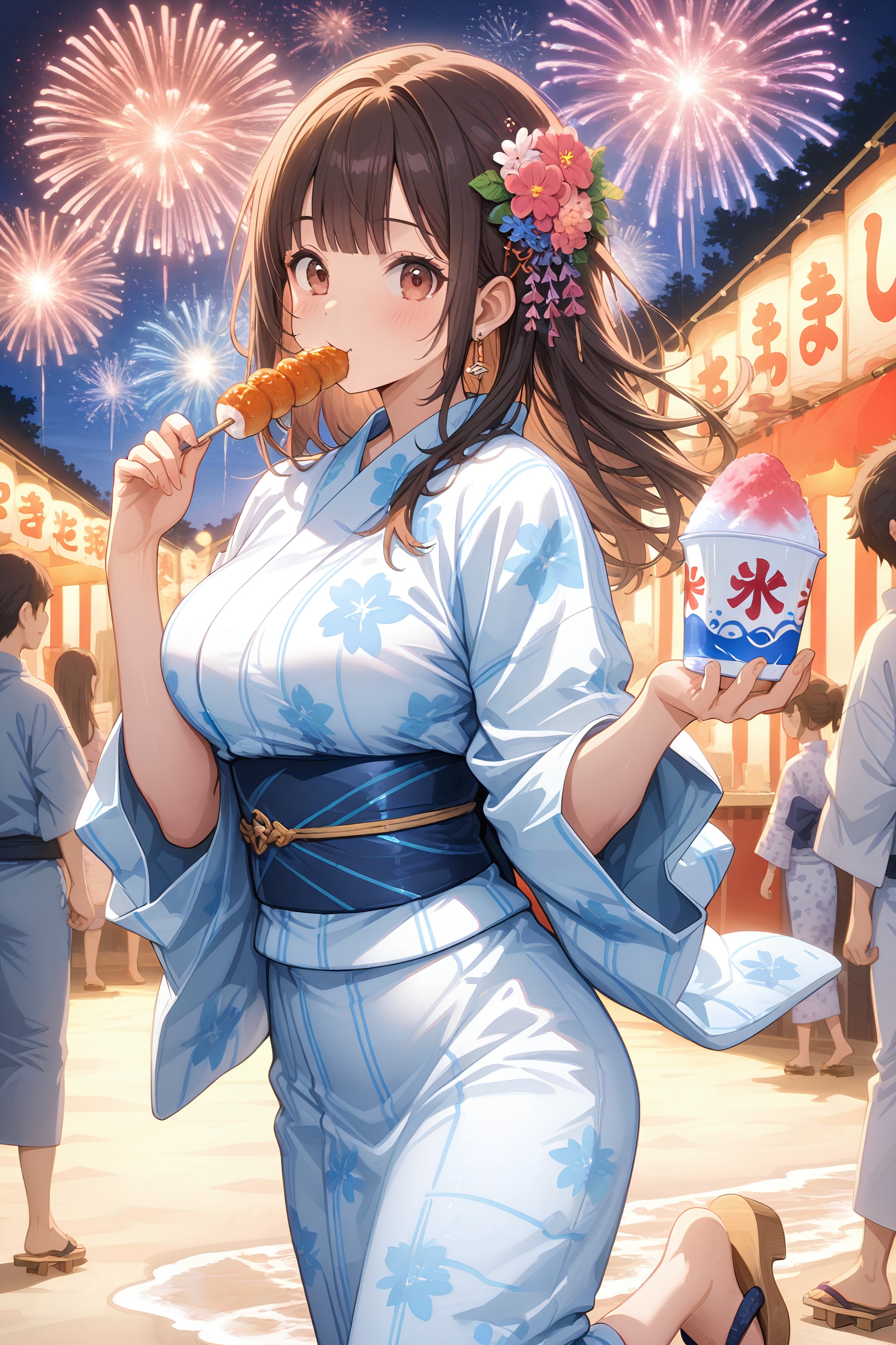 LARIMAR夏祭りだ、かき氷 | の人気AIイラスト・グラビア