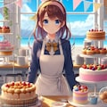 働く女子高生（ケーキ屋さん） 3枚目