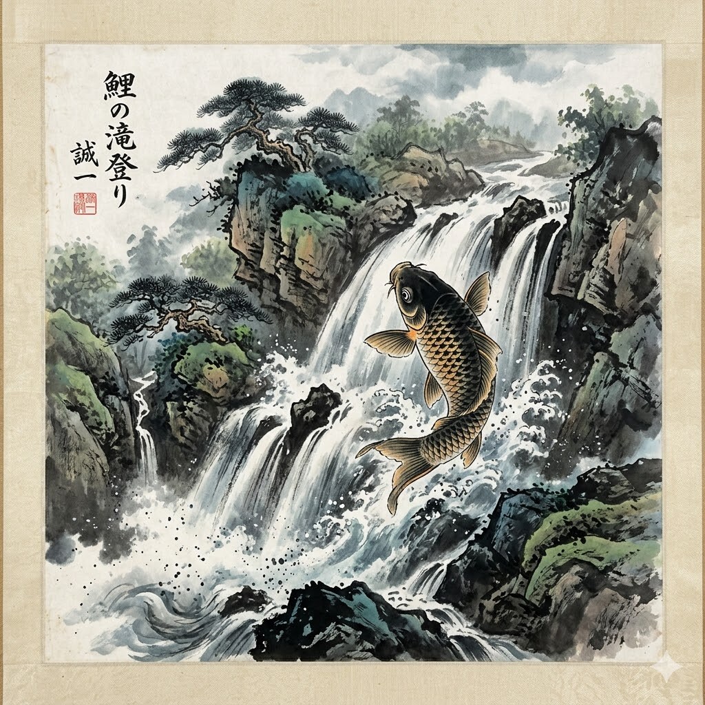 鯉の滝登り