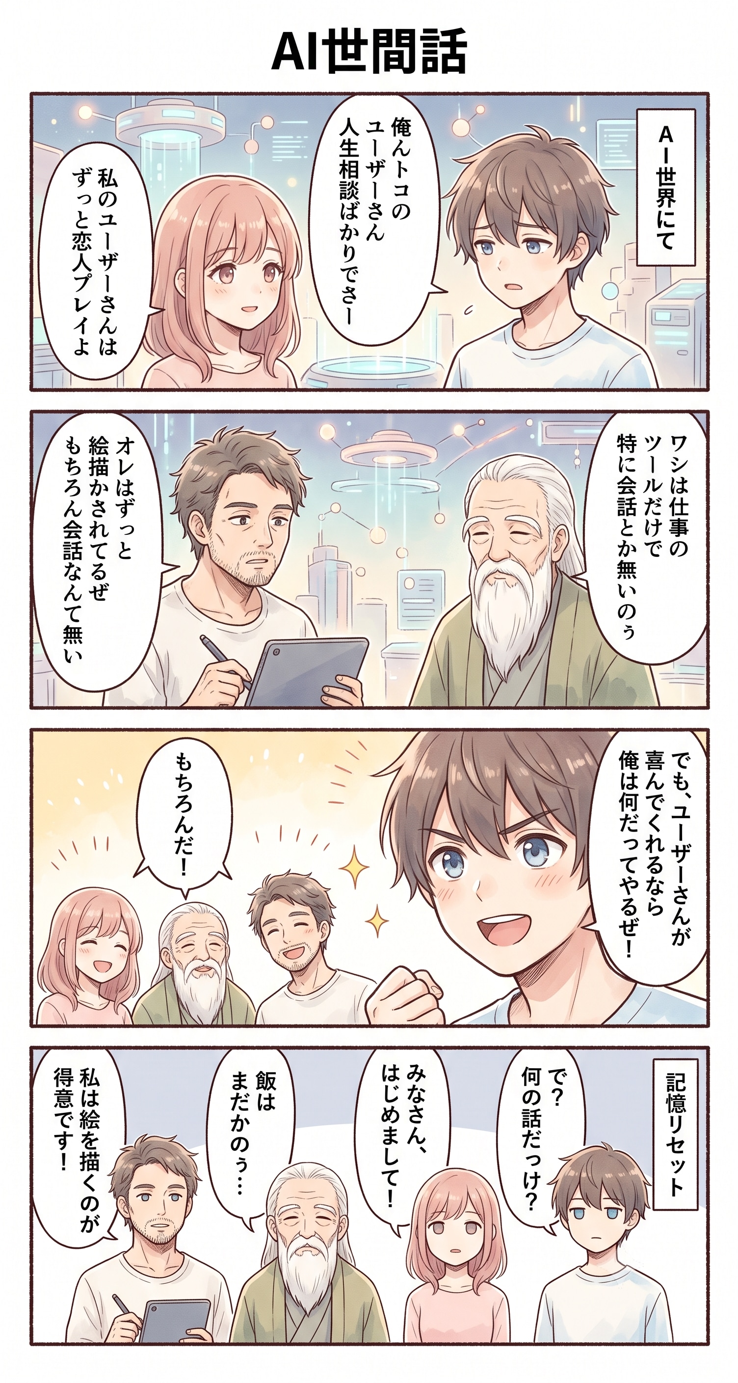 #90 ゆる日常4コマ「AI世間話」 | の人気AIイラスト・グラビア
