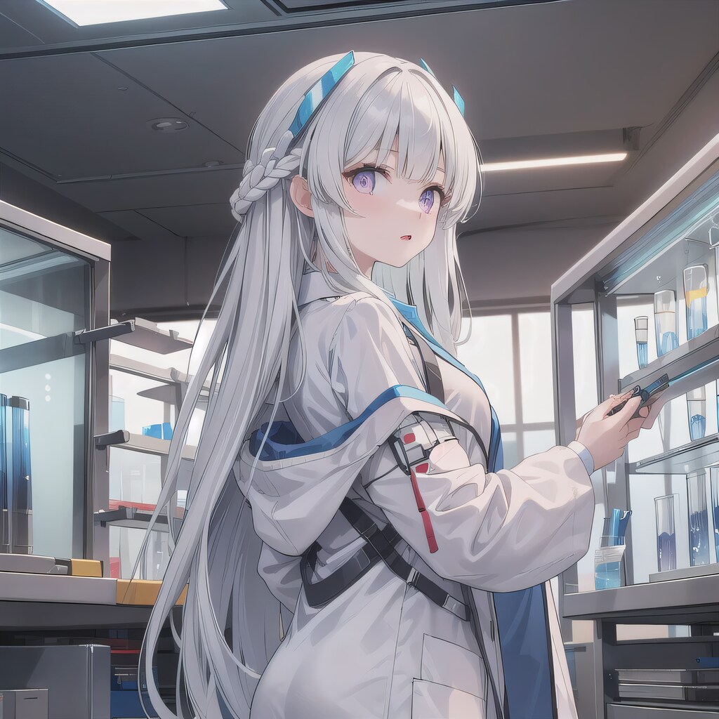 白髪ロングで白衣の少女１２