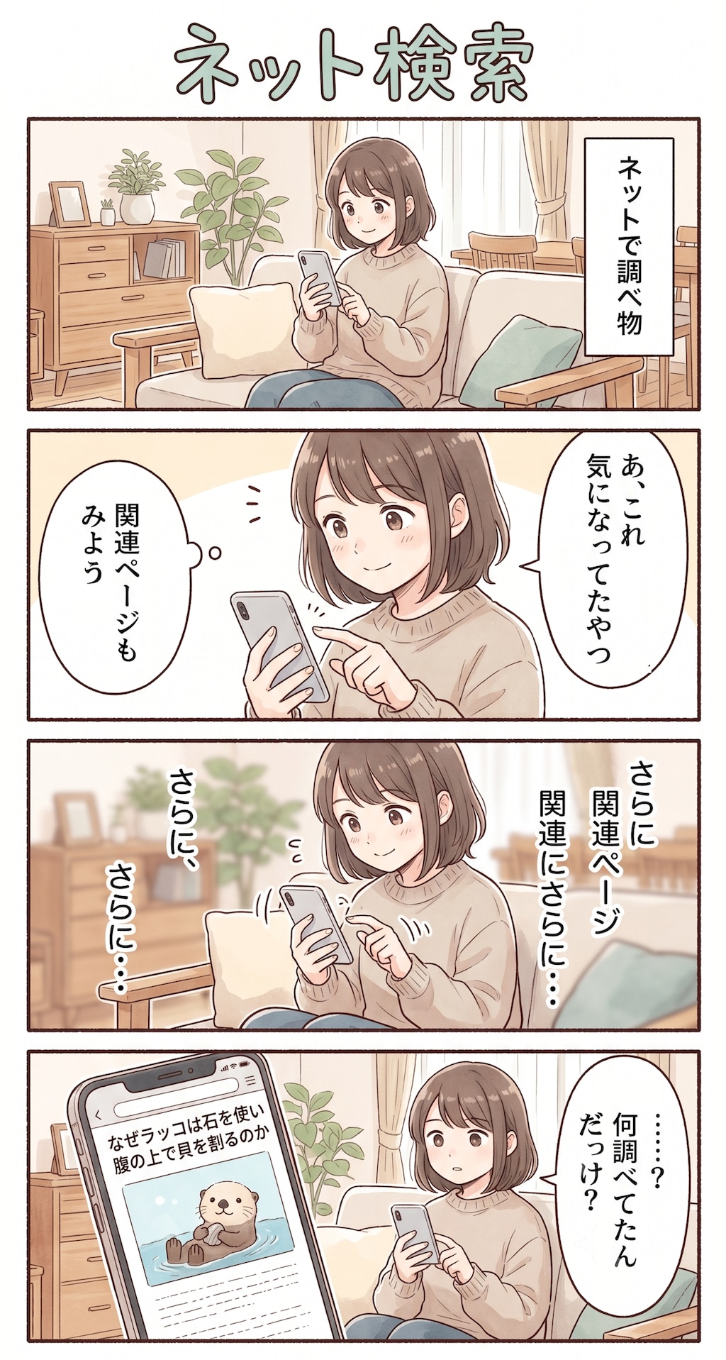 #7 ゆる日常4コマ「ネット検索」