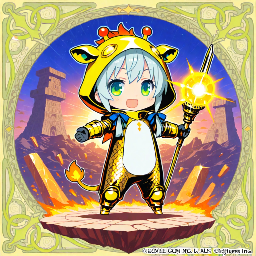 荒れた大地の探索者キリン着ぐるみちび子ちゃん