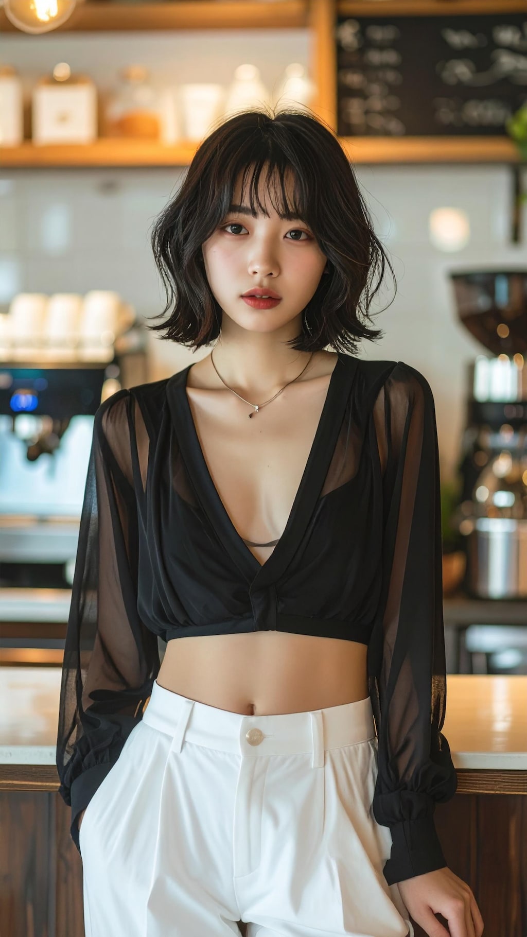 おしゃれだけどちょっと目のやり場に困る店員さん