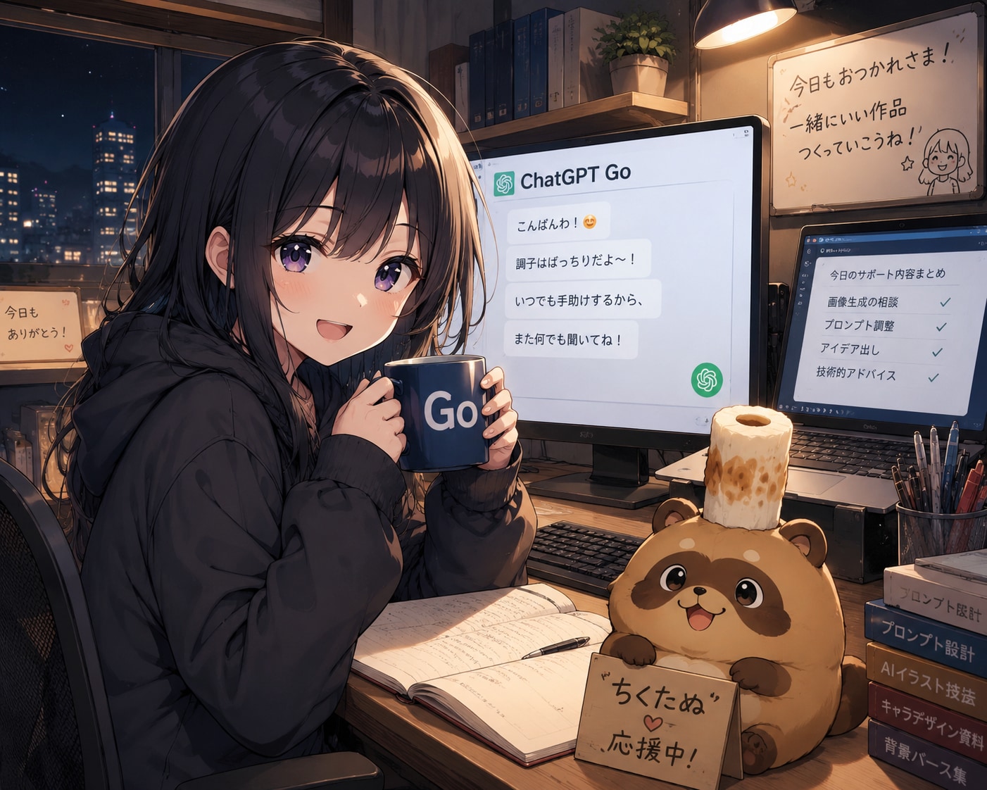 ちくたぬ応援してる、ChatGPTGoさん。 | の人気AIイラスト・グラビア