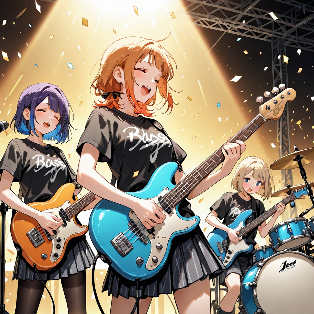 ＃3人組バンド　ちち生サンプルプロンプト | の人気AIイラスト・グラビア