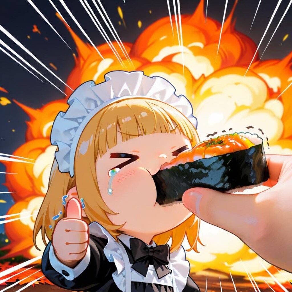 念願の寿司を食す系メイドちゃん、嬉し涙に震える🍣🍣✨✨