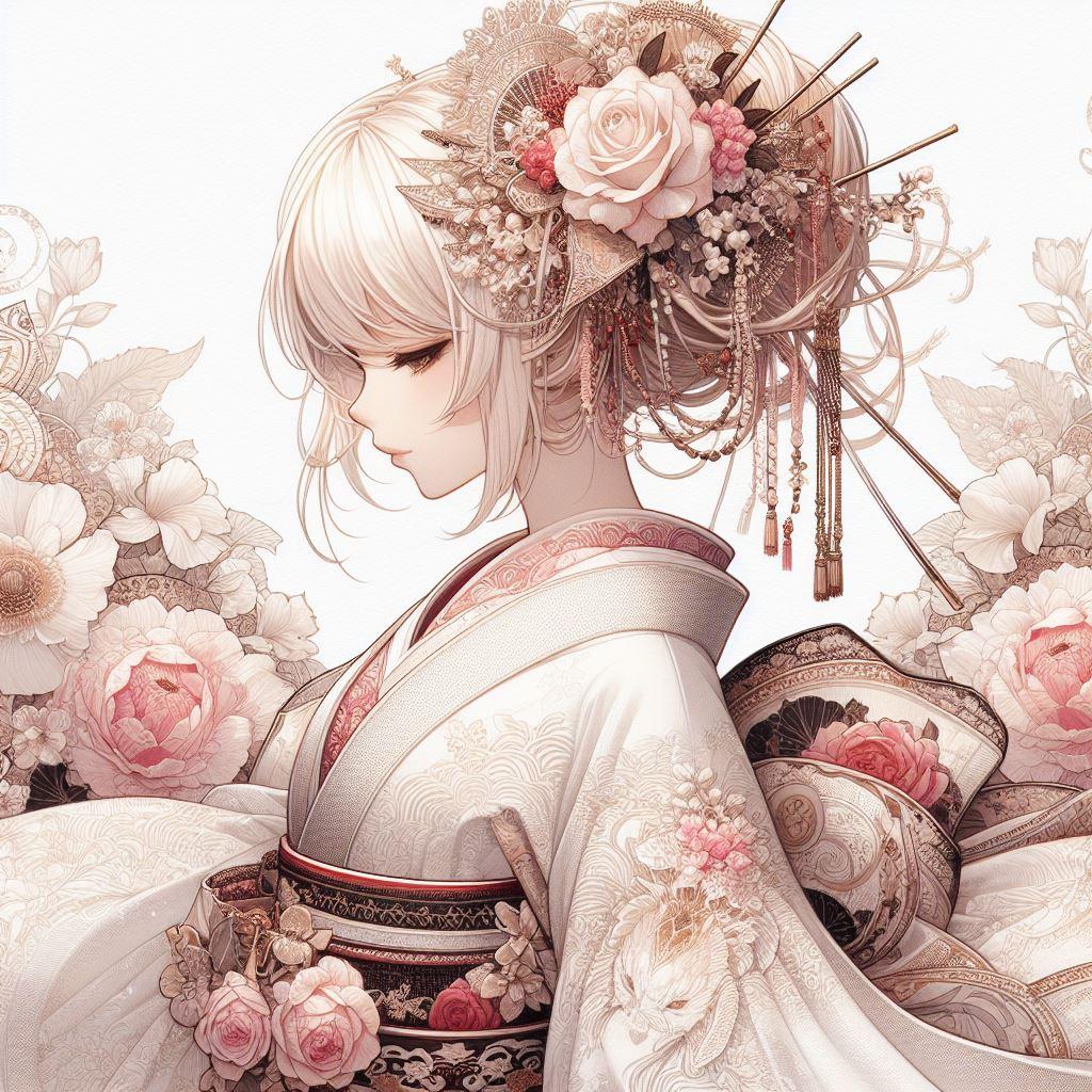 薔薇の着物