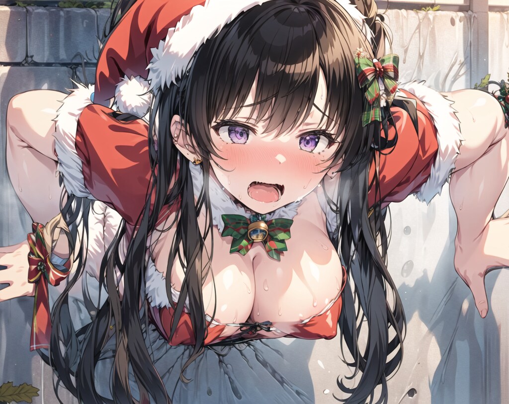 壁に埋まっているサンタを見つけた