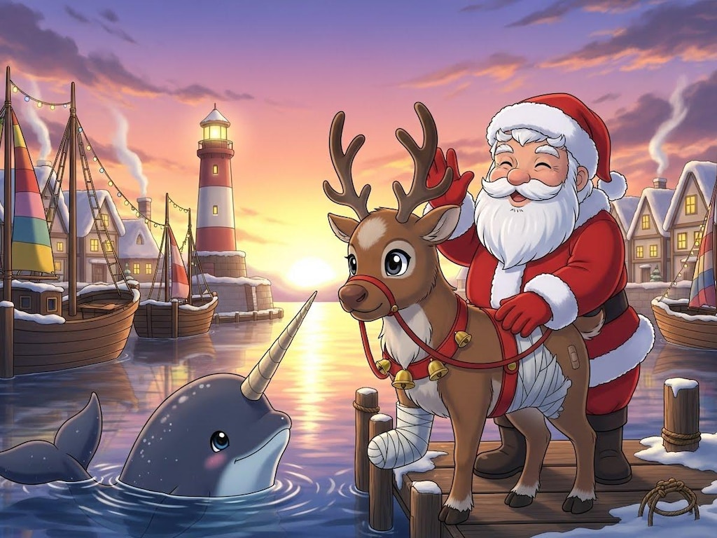 流氷で漂流するサンタクロース・５