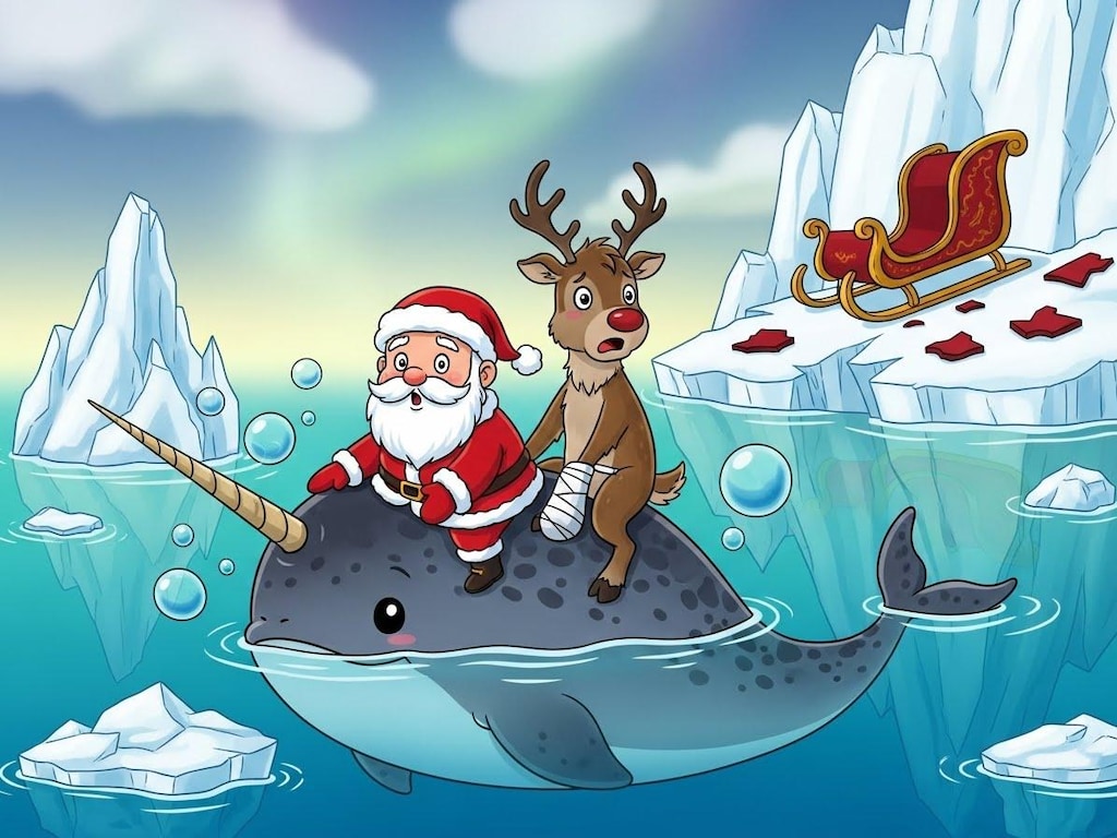 流氷で漂流するサンタクロース・５