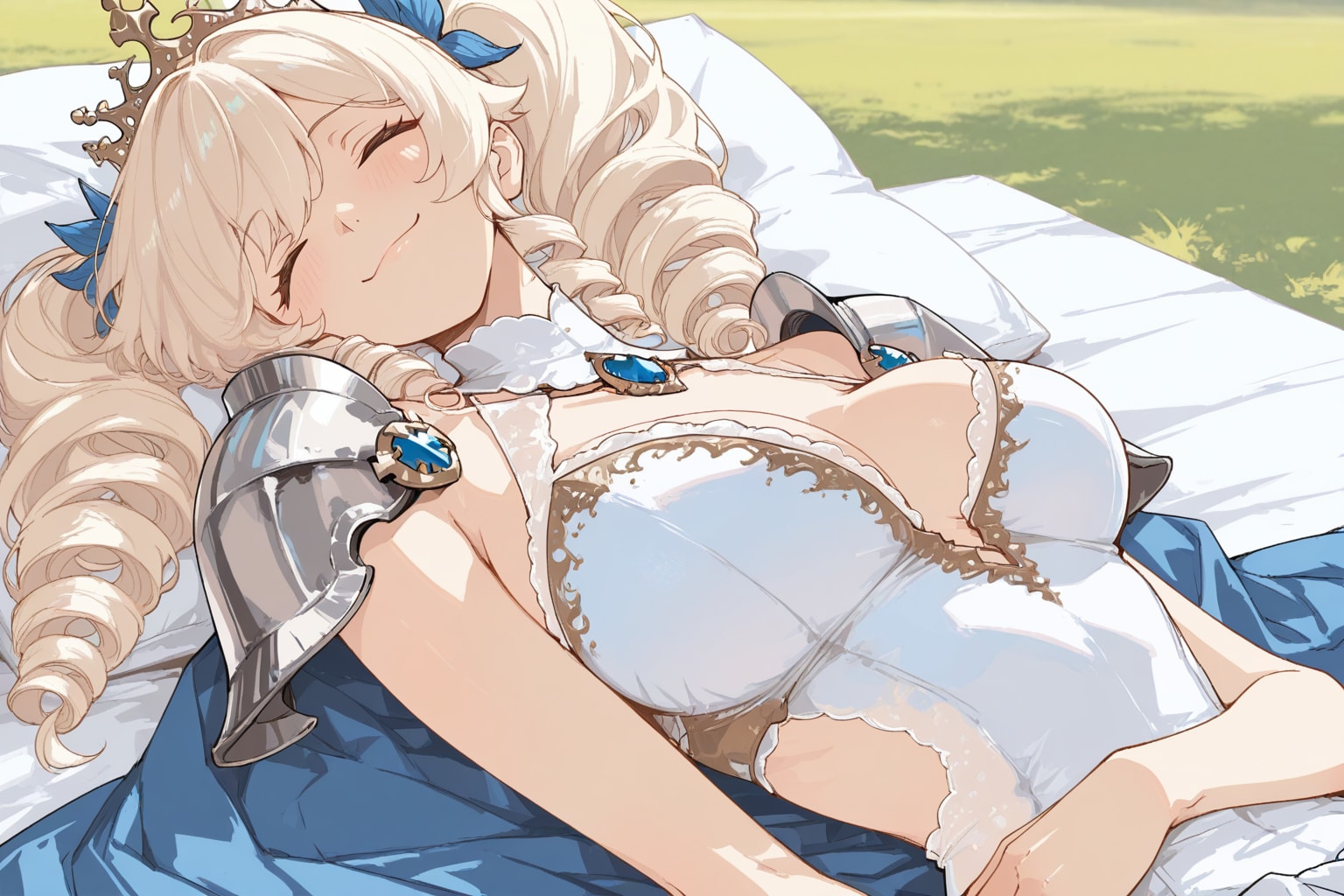 庭園で昼寝姫騎士