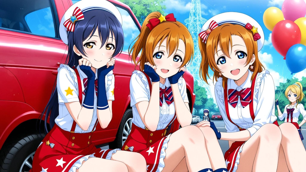 ラブライブキャラと車