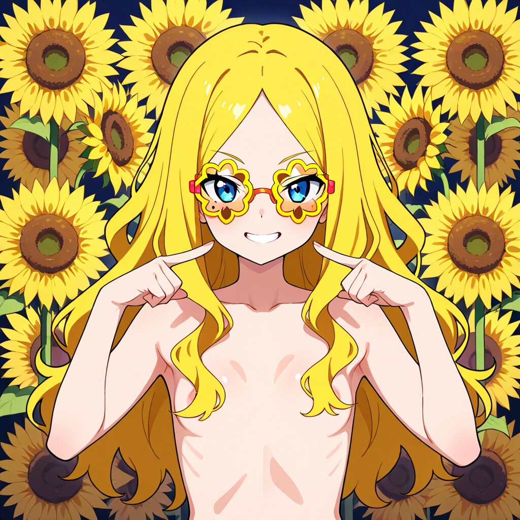 眼鏡女子[ヒマワリ型]