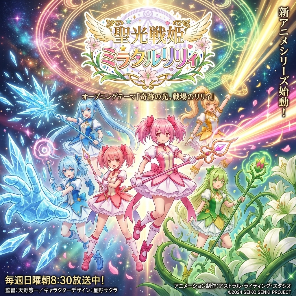 [10枚] 「聖光戦姫ミラクルリリィ。それは悪のつるぺた教団の牙から子供たちを救うため身代わりになるAカップ美少女魔法使いの謎チームである！」（魔女っコの旅７２の３）