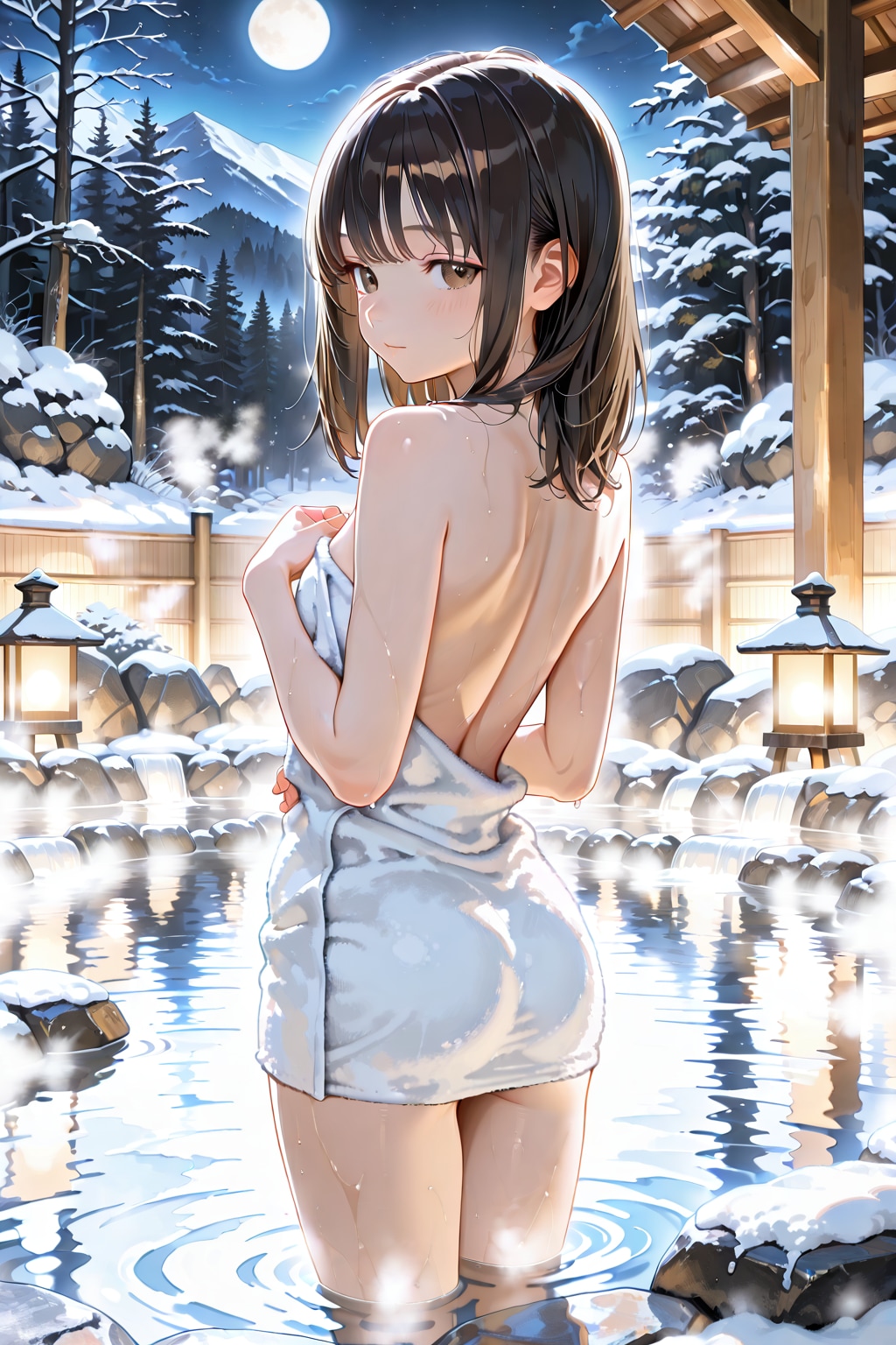 冬の露天風呂(ECHIDNA)(3)