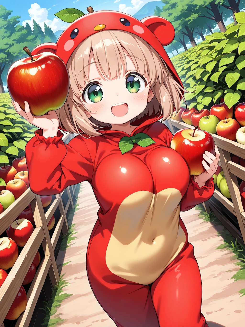 りんごぐみのこはるちゃんがりんご園？でりんごになった！！