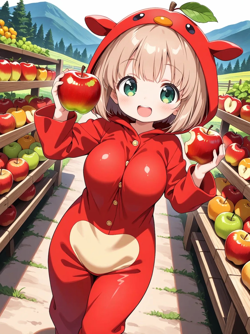 りんごぐみのこはるちゃんがりんご園？でりんごになった！！