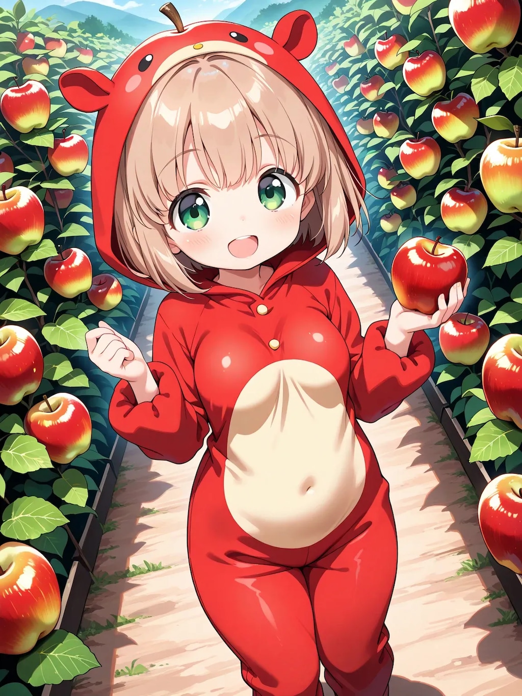 りんごぐみのこはるちゃんがりんご園？でりんごになった！！