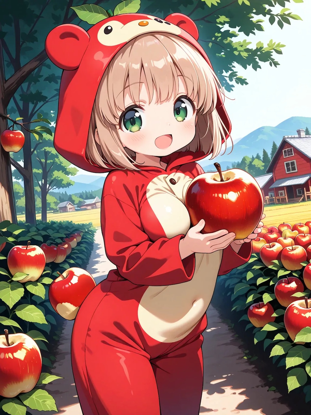 りんごぐみのこはるちゃんがりんご園？でりんごになった！！