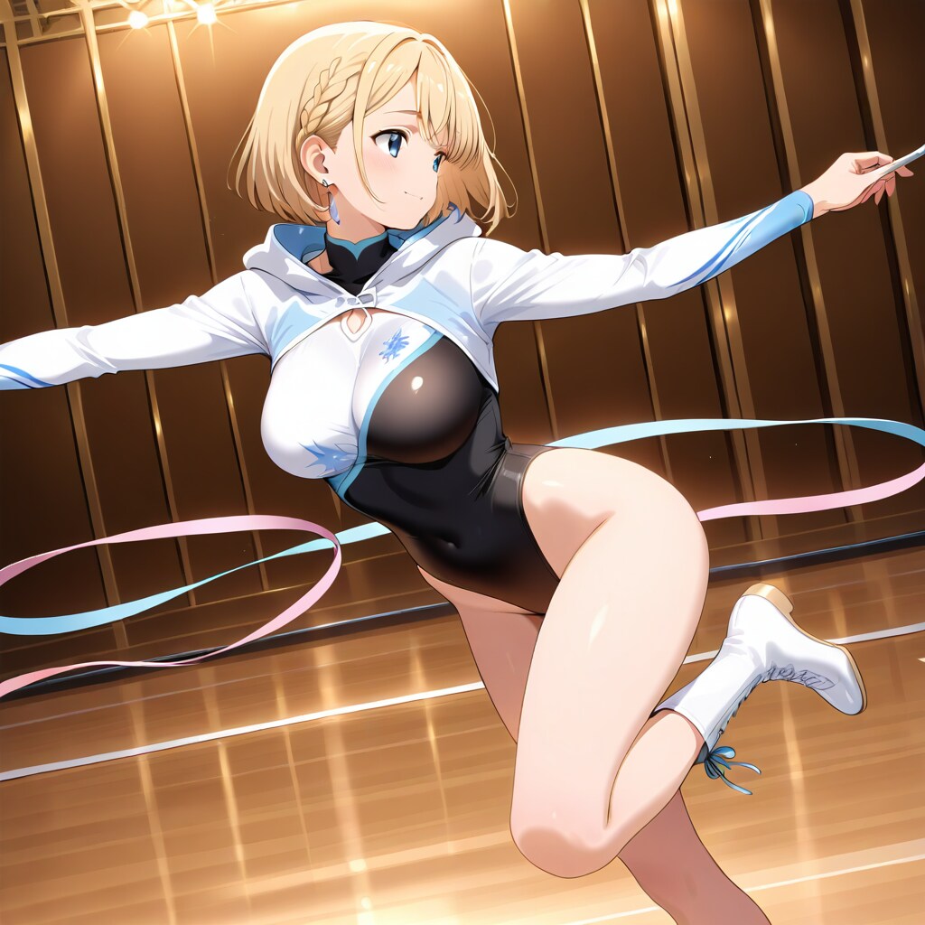 金髪ショート新体操美少女