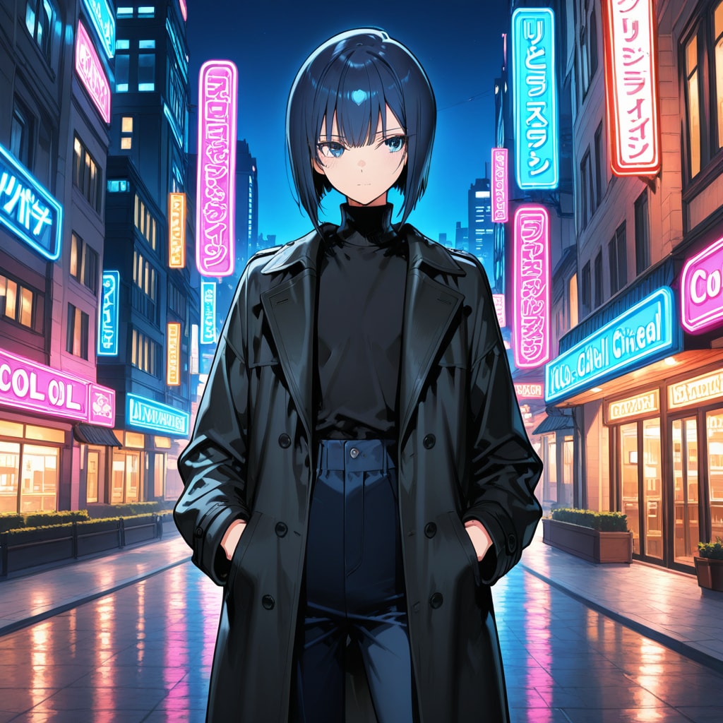 都会の夜を歩くストリートジェントル | の人気AIイラスト・グラビア