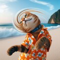 海の日の猫 10枚目
