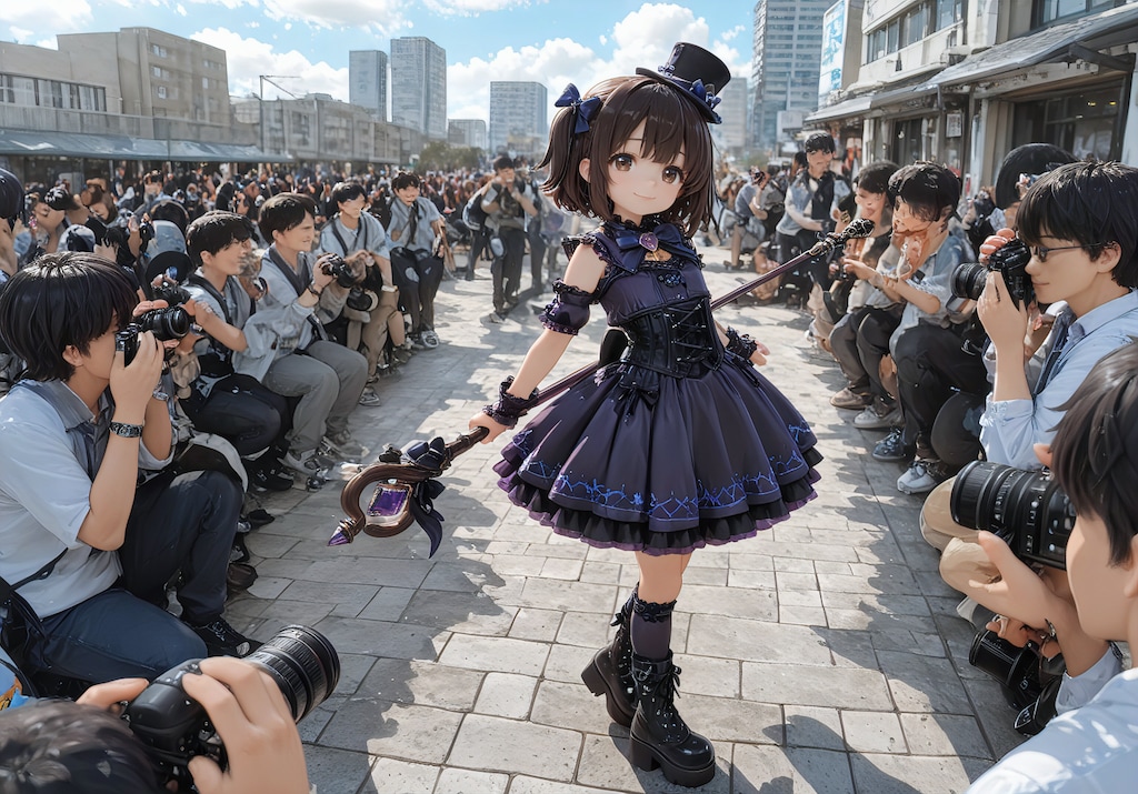 咲良のゴスロリ魔法少女コスプレ