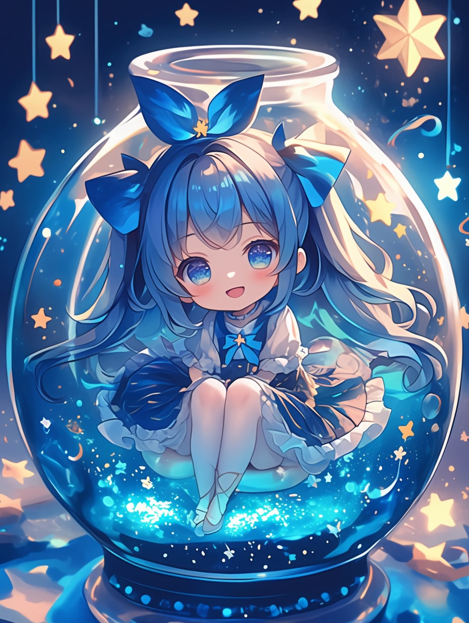 「瓶詰の少女」蒼44 | の人気AIイラスト・グラビア