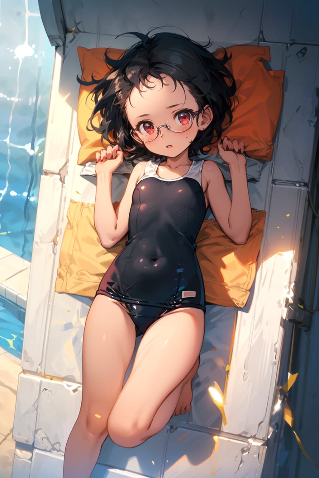 スク水の眼鏡っ娘