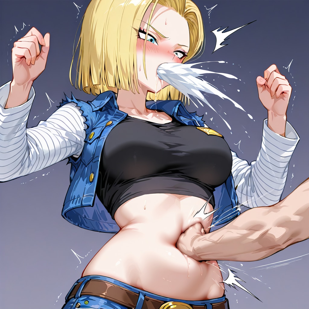 人造人間18号　腹パンチ