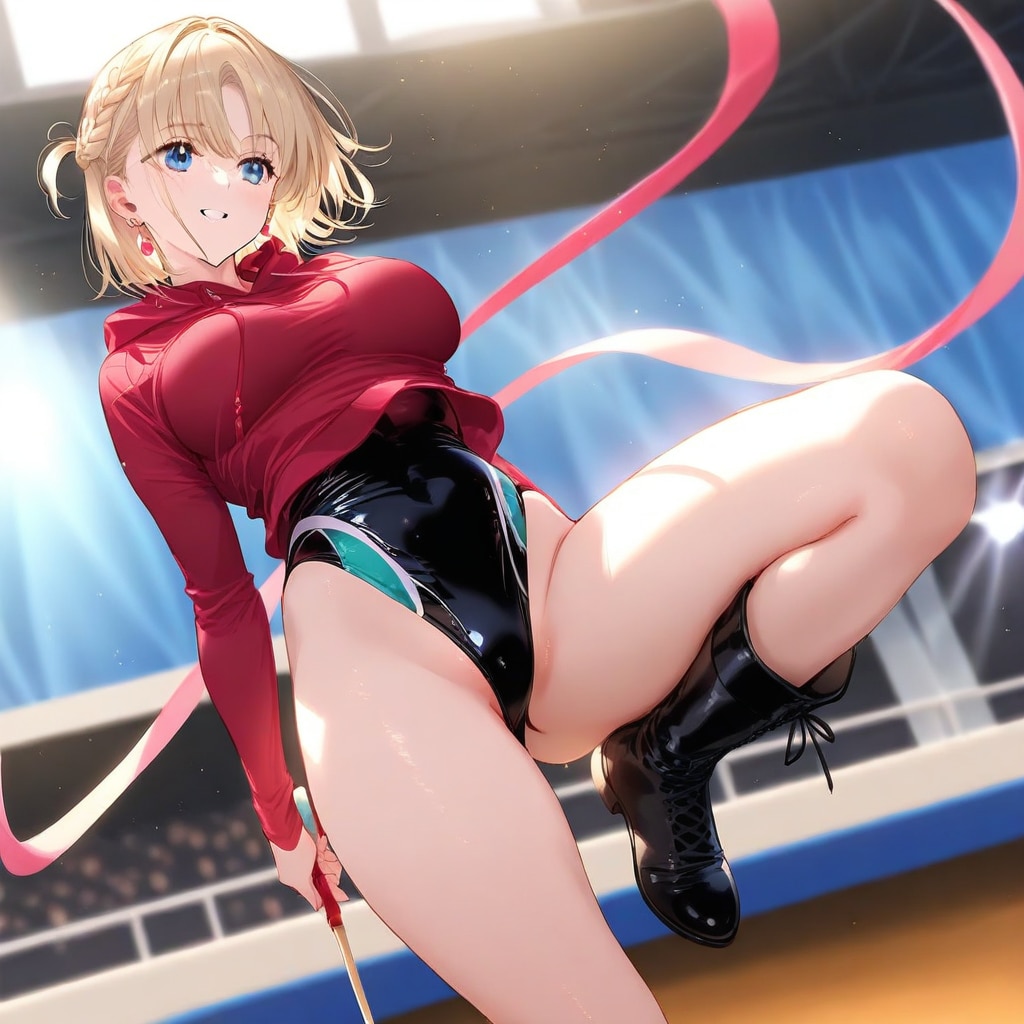 金髪ショート新体操美少女