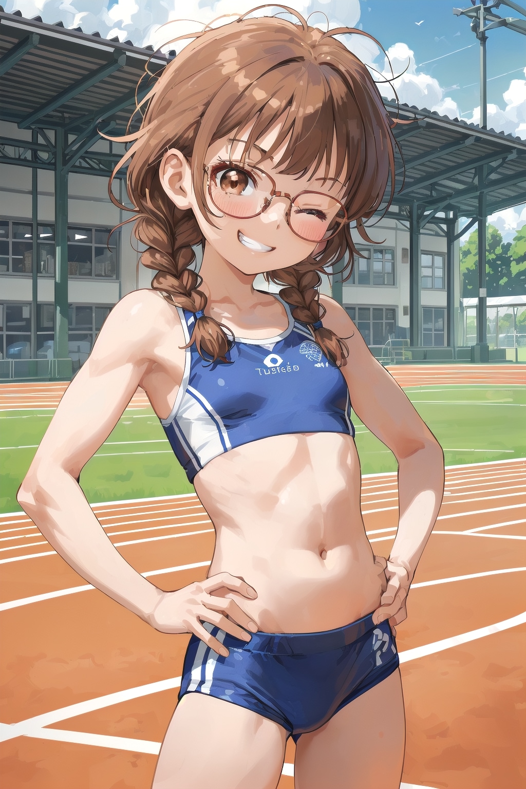 眼鏡三つ編み姉妹弟、揃い踏み