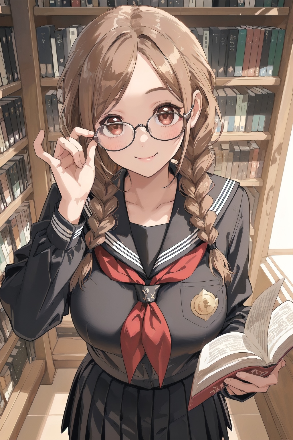 眼鏡三つ編み姉妹弟、揃い踏み