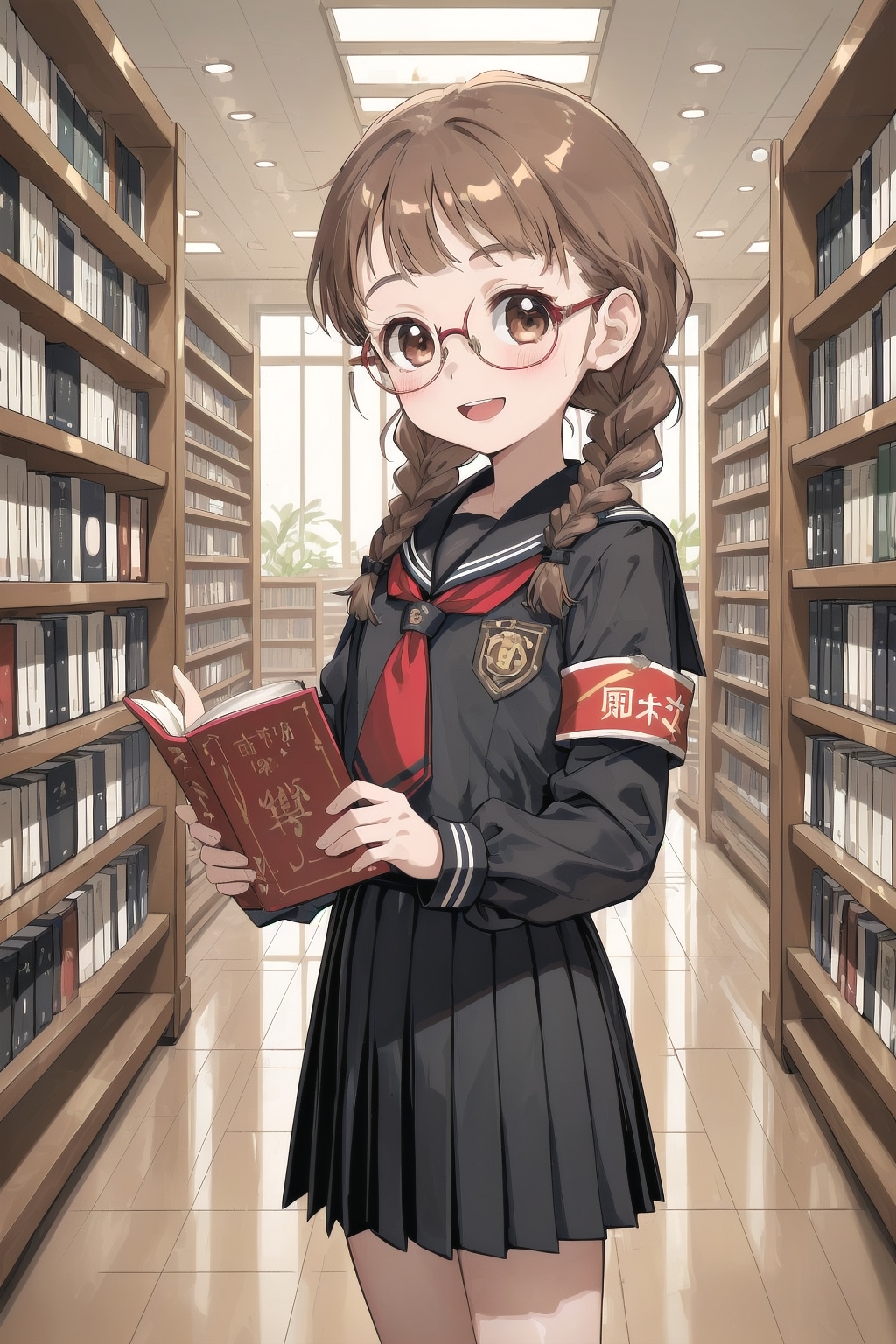 眼鏡三つ編み姉妹弟、揃い踏み