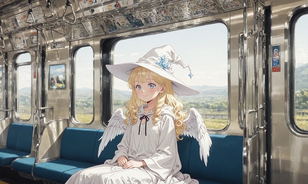 ミラちゃん、列車の旅を楽しむ